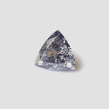 Salt And Pepper Trillion Diamond, CONFLICT FREE 4mm, 0.23Ct Triangle Shaped Flat Back Cabochon Faceted Diamond For Ring - PDD992