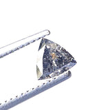 Salt And Pepper Trillion Diamond, CONFLICT FREE 4mm, 0.23Ct Triangle Shaped Flat Back Cabochon Faceted Diamond For Ring - PDD992