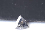 Salt And Pepper Trillion Diamond, CONFLICT FREE 4mm, 0.23Ct Triangle Shaped Flat Back Cabochon Faceted Diamond For Ring - PDD992