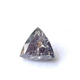 Salt And Pepper Trillion Diamond, CONFLICT FREE 4mm, 0.23Ct Triangle Shaped Flat Back Cabochon Faceted Diamond For Ring - PDD992