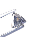 Salt And Pepper Trillion Diamond, CONFLICT FREE 4mm, 0.23Ct Triangle Shaped Flat Back Cabochon Faceted Diamond For Ring - PDD992