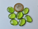 14-17mm Peridot Color Rose Cut, Hydro Quartz Rosecut, Green Cabochon For Jewelry