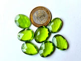 12x15mm To 15x20mm Peridot Colored Hydro Quart Rose Cut Flat Back Cabochons