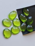 20-22mm Peridot Colored Hydro Quartz Cabochons, Green Hydro, Loose Green Quartz