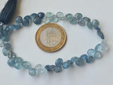 6-7mm Moss Aquamarine Faceted Heart Beads, Natural Moss Aquamarine Heart Briolettes for Necklace & Jewelry (10Pcs TO 20Pcs) - PAG27