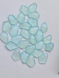 14-17mm Aqua Chalcedony Fancy Cut Cabochon, Aqua Chalcedony Rose Cut Flat Back