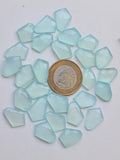 14-17mm Aqua Chalcedony Fancy Cut Cabochon, Aqua Chalcedony Rose Cut Flat Back