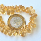 3x4 mm-5x7 mm Citrine Faceted Tear Drop Beads, Citrine Drop Briolettes, Citrine