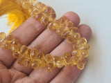 6x9 mm Citrine Faceted Tear Drop Beads, Citrine Drop Briolettes, Citrine Drop