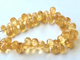 5x7-6x8 mm Citrine Faceted Teardrop, Natural Citrine Drop Briolettes Citrine