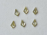 Light Yellow Kite Shaped Diamond, 0.14 Cts Shield/Table Cut 6x3mm Flat Back Faceted Yellow Diamond for Wedding Rings/Pendant - PDD895