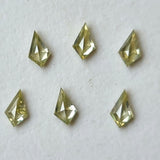Light Yellow Kite Shaped Diamond, 0.14 Cts Shield/Table Cut 6x3mm Flat Back Faceted Yellow Diamond for Wedding Rings/Pendant - PDD895