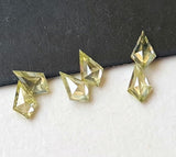 Light Yellow Kite Shaped Diamond, 0.14 Cts Shield/Table Cut 6x3mm Flat Back Faceted Yellow Diamond for Wedding Rings/Pendant - PDD895