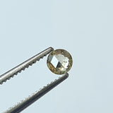 Natural Light Yellow Round Rose Cut Diamond For Ring, Single Loose 3.4mm Rose Cut Diamond Cabochon - PDD897