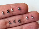 4mm/4.5mm/5mm Black Salt and Pepper Half Crescent Moon Rose Cut Diamond Loose Cabochon, Calibrated Moon Shape Diamond for Jewelry (1Pc to 2 Pcs) - PDD898