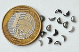 4mm/4.5mm/5mm Black Salt and Pepper Half Crescent Moon Rose Cut Diamond Loose Cabochon, Calibrated Moon Shape Diamond for Jewelry (1Pc to 2 Pcs) - PDD898