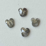 Salt And Pepper Mickey Mouse Ears Head Polished Diamond, Loose Fancy Faceted Diamond Charm Gift, Statement Jewelry, 1 Piece Pendant - PDD901