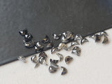 3mm Black Salt and Pepper Half Crescent Moon Rose Cut Diamond Loose Cabochon, Calibrated Moon Shape Diamond (2Pcs to 5Pcs) - PDD903