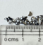3mm Black Salt and Pepper Half Crescent Moon Rose Cut Diamond Loose Cabochon, Calibrated Moon Shape Diamond (2Pcs to 5Pcs) - PDD903