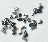 3mm Black Salt and Pepper Half Crescent Moon Rose Cut Diamond Loose Cabochon, Calibrated Moon Shape Diamond (2Pcs to 5Pcs) - PDD903