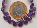 6-7mm African Amethyst Micro Faceted Heart Shaped Briolette, Purple Faceted Heart Amethyst (20Pcs To 40Pcs) - PAG28