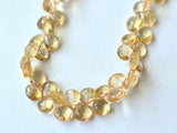 5-6mm Citrine Faceted Heart Briolettes, Natural Heart Beads Citrine for Jewelry (10Pcs To 20Pcs) - PAG30