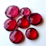 11.5-16 mm Ruby Pink Colored Quartz, 3 Pieces Faceted Ruby Pink Hydro Quartz Round Shaped Stones, Coin Double Side Cut For Jewelry - PSG390