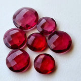11.5-16 mm Ruby Pink Colored Quartz, 3 Pieces Faceted Ruby Pink Hydro Quartz Round Shaped Stones, Coin Double Side Cut For Jewelry - PSG390