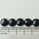 10mm Black Onyx Rose Cut Round Cabochon, Black Onyx Faceted Flat Back Gemstones
