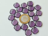 15mm Purple Hydro Quartz Fancy Floral Cabochon, Purple Hydro Quartz Clover Shape