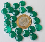 12mm Green Onyx Round Faceted Stones, Double Side Cut For Jewelry(5Pcs To 10Pc)