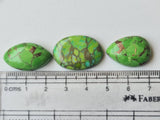Green Copper Turquoise Natural Cabochons, Pieces Green Turquoise Plain Flat Back Cabochons For Jewelry (A And B) - GODP944B