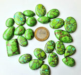 Green Copper Turquoise Natural Cabochons, Pieces Green Turquoise Plain Flat Back Cabochons For Jewelry (A And B) - GODP944B
