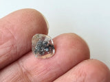 8.9x7.9mm Salt And Pepper Diamond Slice, 0.41 Cts Huge Rare Faceted Salt & Pepper Polki Slice Loose Diamond for Jewelry - PDD990