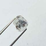 8.9x7.9mm Salt And Pepper Diamond Slice, 0.41 Cts Huge Rare Faceted Salt & Pepper Polki Slice Loose Diamond for Jewelry - PDD990