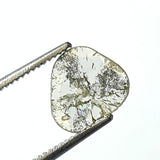 8x7.5mm Salt And Pepper Diamond Slice, 0.35 Cts Huge Rare Faceted Salt & Pepper Polki Slice Loose Diamond for Jewelry - PDD991