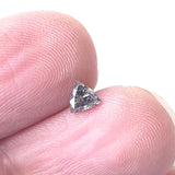 Salt And Pepper Trillion Diamond, CONFLICT FREE 4mm, 0.23Ct Triangle Shaped Flat Back Cabochon Faceted Diamond For Ring - PDD992