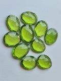 20-22mm Peridot Colored Hydro Quartz Cabochons, Green Hydro, Loose Green Quartz
