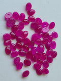 5x7mm Hot Pink Chalcedony Oval Plain Cabochons, Pink Chalcedony Flat Back