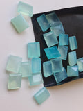 11mm Aqua Chalcedony Emerald Cut, Aqua Blue Cabochons (5Pcs To 50 Pcs)