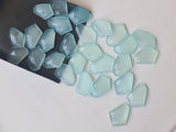 14-17mm Aqua Chalcedony Fancy Cut Cabochon, Aqua Chalcedony Rose Cut Flat Back