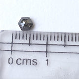 4.5x3.9mm Salt And Pepper 0.34 Cts Fancy Hexagon Shape Rose Cut Diamond, Flat Back Hexagon Loose Diamond for Ring - PDD892
