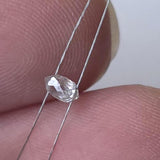 4x2.3mm Clear White Faceted Diamond Tear Drop Double Drill, Clear Briolette Bead, 0.15 Ct Diamond Drop For Jewelry - PPKJ179