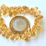 6x9 mm Citrine Faceted Tear Drop Beads, Citrine Drop Briolettes, Citrine Drop