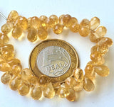 5x7-6x8 mm Citrine Faceted Teardrop, Natural Citrine Drop Briolettes Citrine