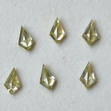 Light Yellow Kite Shaped Diamond, 0.14 Cts Shield/Table Cut 6x3mm Flat Back Faceted Yellow Diamond for Wedding Rings/Pendant - PDD895