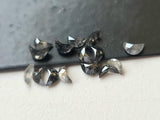 4mm/4.5mm/5mm Black Salt and Pepper Half Crescent Moon Rose Cut Diamond Loose Cabochon, Calibrated Moon Shape Diamond for Jewelry (1Pc to 2 Pcs) - PDD898