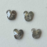 Salt And Pepper Mickey Mouse Ears Head Polished Diamond, Loose Fancy Faceted Diamond Charm Gift, Statement Jewelry, 1 Piece Pendant - PDD901