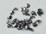 3mm Black Salt and Pepper Half Crescent Moon Rose Cut Diamond Loose Cabochon, Calibrated Moon Shape Diamond (2Pcs to 5Pcs) - PDD903