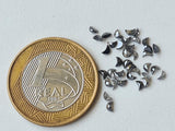 3mm Black Salt and Pepper Half Crescent Moon Rose Cut Diamond Loose Cabochon, Calibrated Moon Shape Diamond (2Pcs to 5Pcs) - PDD903